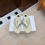 YSL 26S THONG SANDALS IN OFF-WHITE CALFSKIN