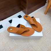 YSL 26S THONG SANDALS IN LIGHT BROWN CALFSKIN