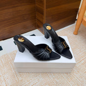 YSL 26S HIGH-HEEL SANDALS 75 MM IN BLACK CALFSKIN