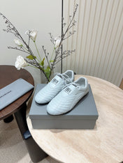 SOCCER SNEAKER IN WHITE QUILTED LAMBSKIN