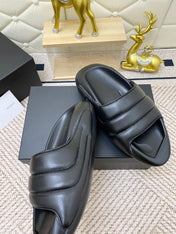 BALMAIN 25S BALMAIN MULES IN BLACK FULL CALFSKIN