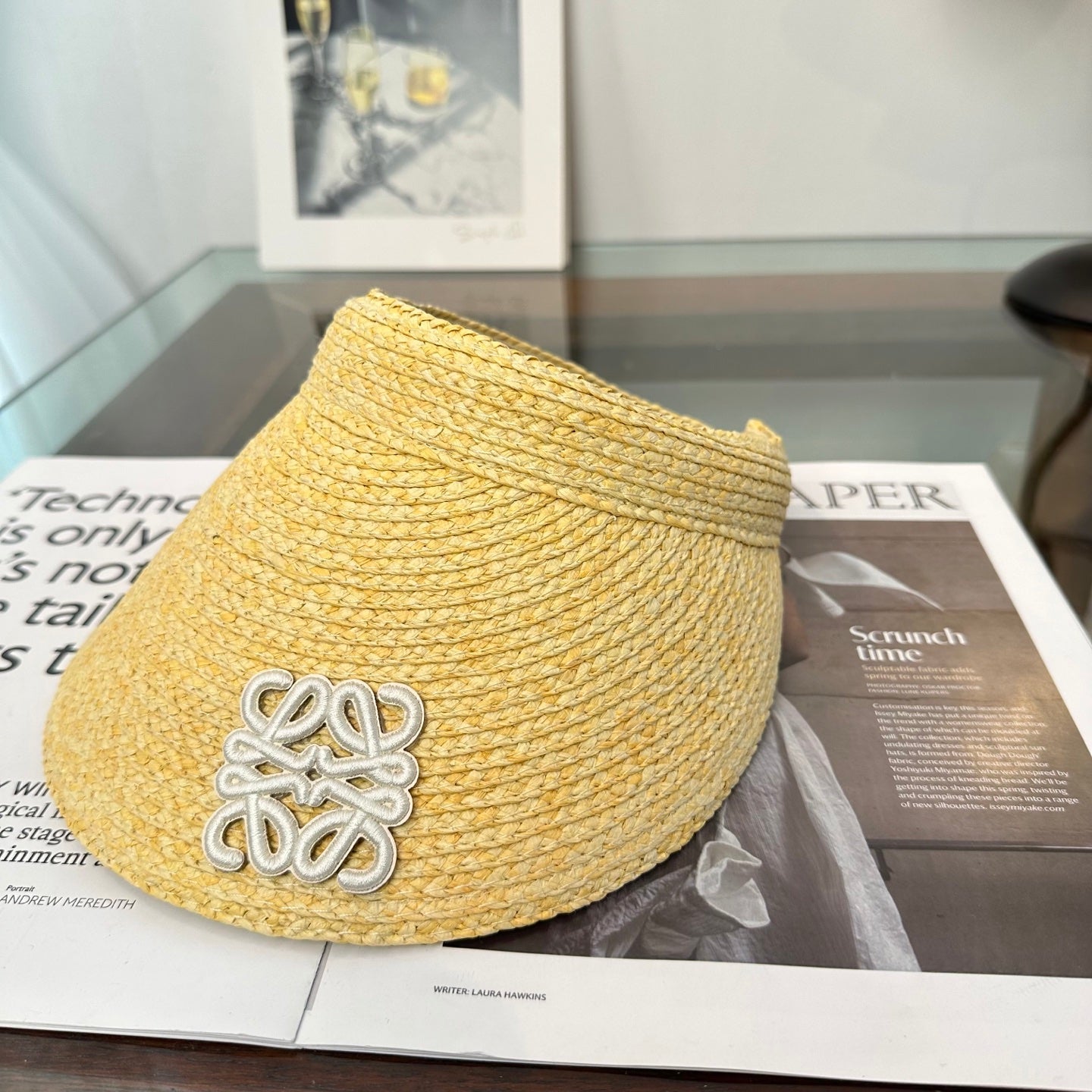 LOEWE 26S RAFFIA SUN VISOR HAT STYLE 203