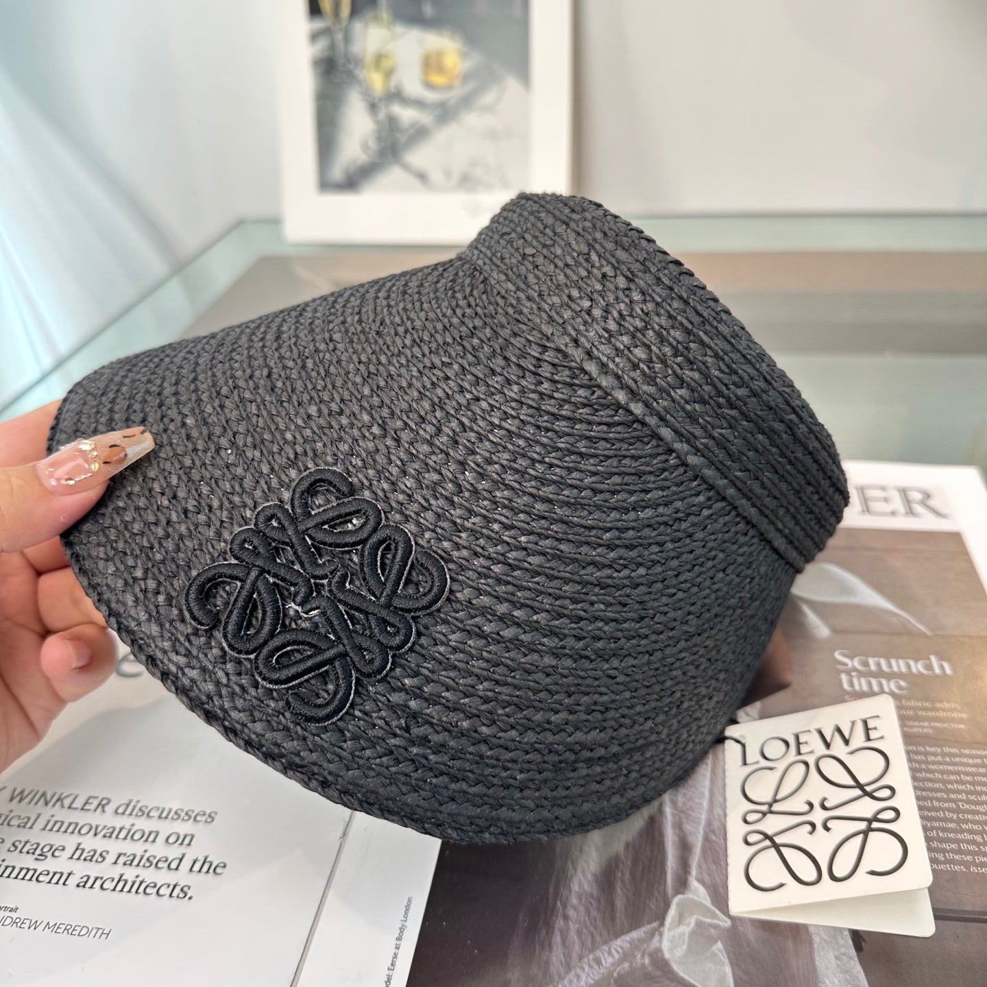 LOEWE 26S RAFFIA SUN VISOR HAT STYLE 202