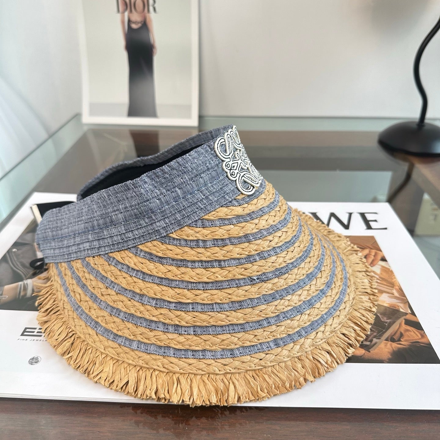 LOEWE 26S RAFFIA SUN VISOR  STYLE 261