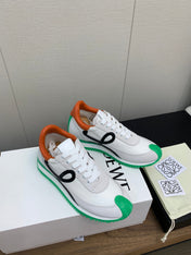 LW FLOW RUNNER SNEAKER WHITE-GREEN SUEDE