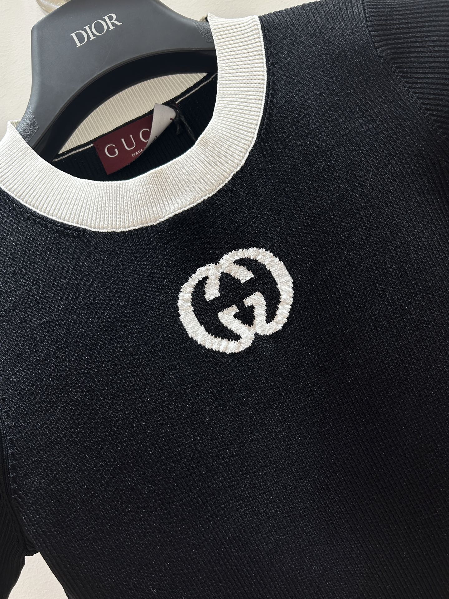 GUCCI 26S SHORT-SLEEVE KNIT CREWNECK TOP 490