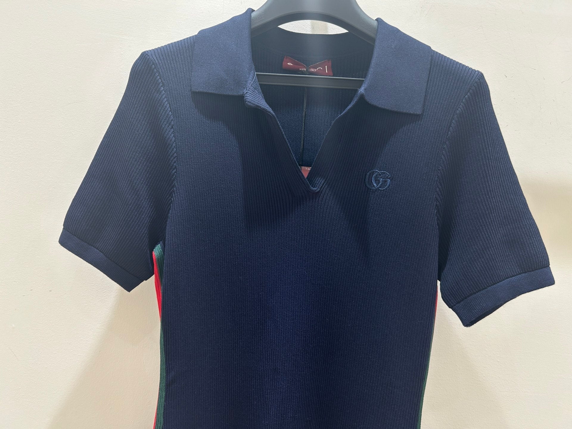 GUCCI 26S SHORT-SLEEVE KNIT POLO DRESS 379
