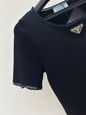 PRADA 26S SHORT-SLEEVE KNIT TOP 973
