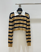 PRADA 26S CROPPED KNIT POLO SHIRT STYLE 934