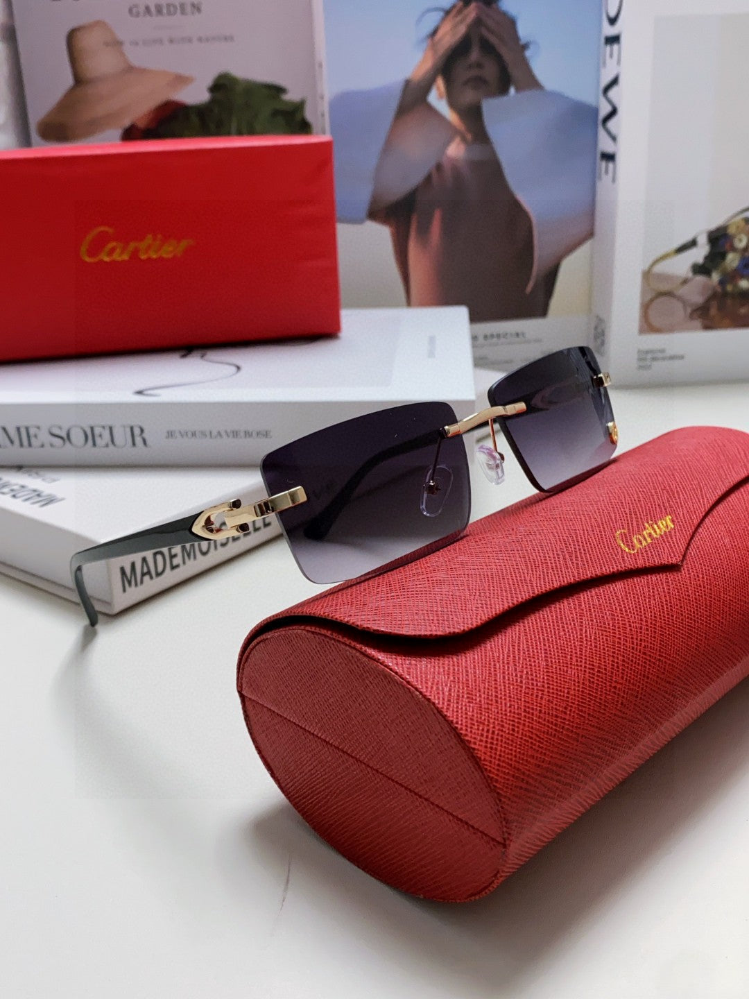 CARTIER 26S RIMLESS RECTANGULAR FRAME IN METAL 439512