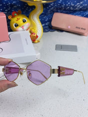 LOGO SUNGLASSES 560863 IN PURPLE CLEAR ACETATE GOLD METAL