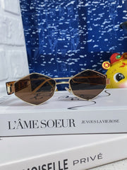 LOGO SUNGLASSES 560865 IN HAVANA ACETATE GOLD METAL BROWN LENS