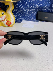 TRIOMPHE SUNGLASS 533220 IN BLACK ACETATE GOLD LOGO