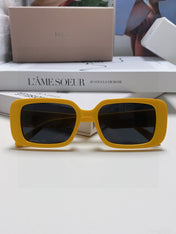 MONTAIGNE SUNGLASS 571593 IN YELLOW ACETATE TEXT LOGO