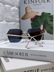PANTHÈRE RIMLESS GEOMETRIC FRAME SUNGLASSES  539743 IN METAL