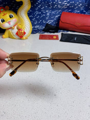 CARTIER 26S RIMLESS RECTANGULAR FRAME IN METAL 435996