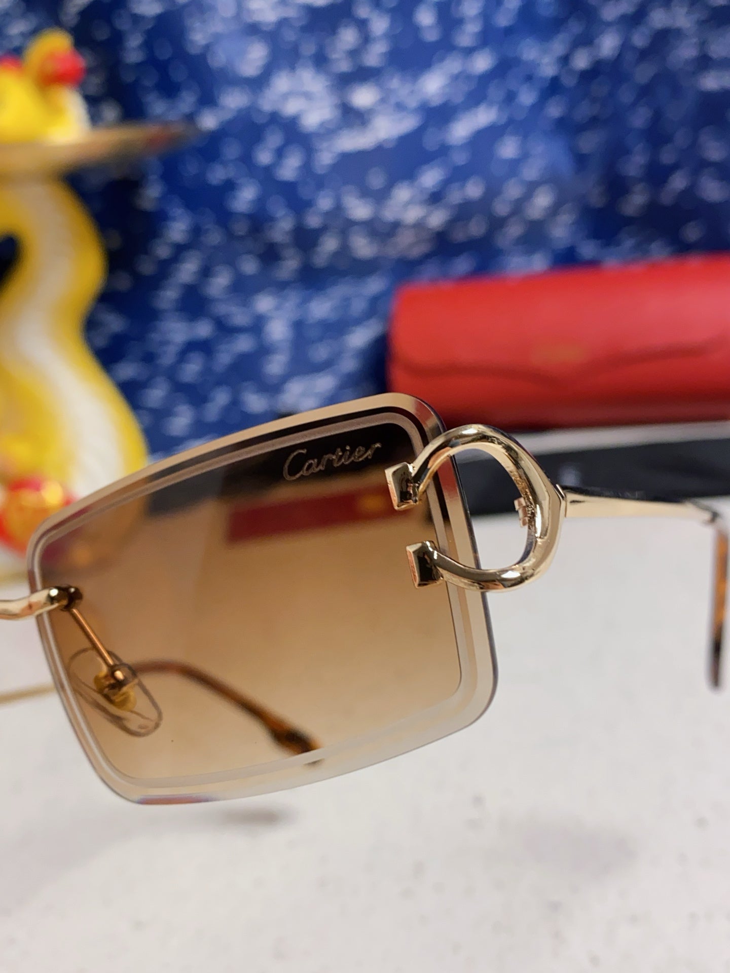 CARTIER 26S RIMLESS RECTANGULAR FRAME IN METAL 435996