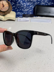 SQUARE SUNGLASSES 3392 IN BLACK ACETATE BLACK LENSES