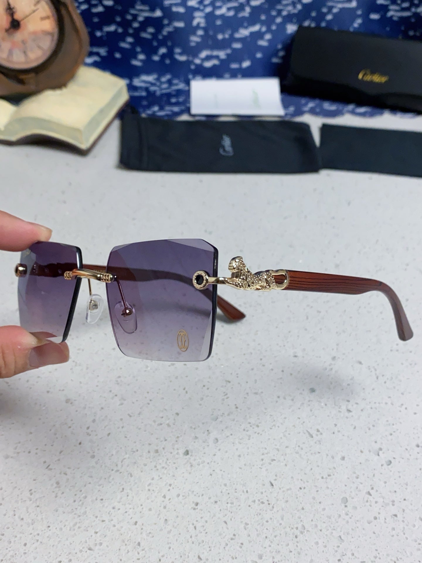 CARTIER 26S RIMLESS SQUARE FRAME IN METAL 439561