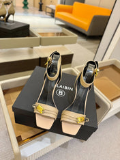 BALMAIN 25S HIGH HEELS 95MM IN BEIGE CALFSKIN