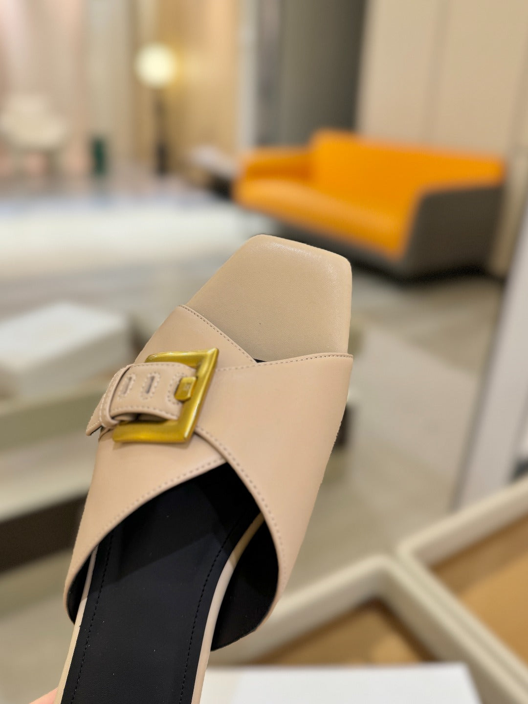 BALMAIN 26S SANDALS IN BEIGE CALFSKIN