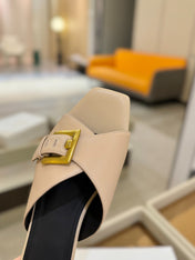 BALMAIN 26S SANDALS IN BEIGE CALFSKIN