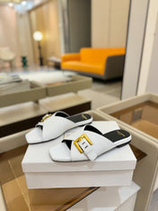 BALMAIN 26S SANDALS IN WHITE CALFSKIN