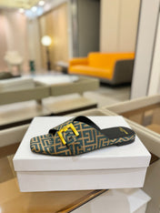 BALMAIN 26S SANDALS IN LIGHT BROWN AND TEAL GRAY CANVAS