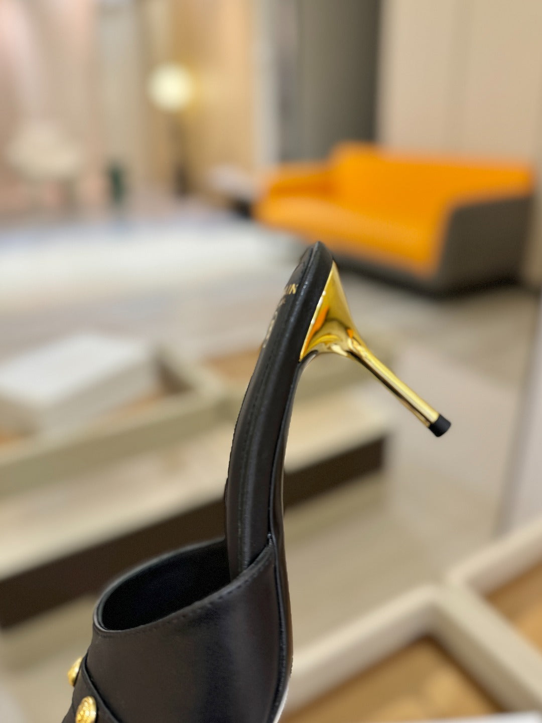 BALMAIN 26S HEELED SANDALS 70 MM IN BLACK CALFSKIN