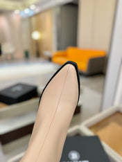 BALMAIN 26S COWBOY ANKLE BOOTS 65 MM IN BEIGE CALFSKIN