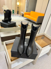 BALMAIN 26S COWBOY ANKLE BOOTS 65 MM IN BLACK CALFSKIN