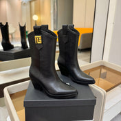 BALMAIN 26S COWBOY ANKLE BOOTS 65 MM IN BLACK CALFSKIN
