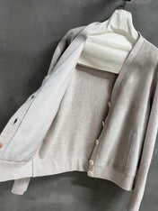LORO PIANA 26S V-NECK KNIT CARDIGAN 883