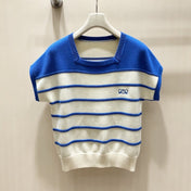 LOEWE 26S STRIPED SHORT-SLEEVE KNITTED SWEATER 552