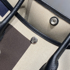 GARDEN PARTY 36 IN MULTICOLOR TOILE H CANVAS BLACK CALFSKIN