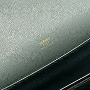 HM ROULIS 18 MINI BAG IN NANDOR GREEN CALFSKIN GOLD-TONE HARDWARE