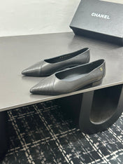 CHANEL 26S FLAT SHOES IN BLACK LAMBSKIN