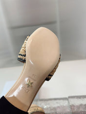 DIOR 26S WOVEN-STRAP HIGH-HEEL SANDALS IN BEIGE CALFSKIN