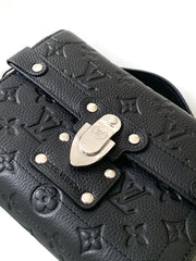 LV 25S SOUL TRUNK 19 IN BLACK EMBOSSED TAURILLON CALFSKIN SILVER HARDWARE