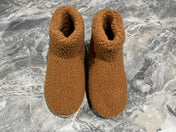 PRADA 26S ANKLE BOOTS IN CARAMEL BROWN FUR