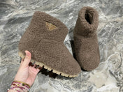 PRADA 26S ANKLE BOOTS IN DARK BROWN FUR