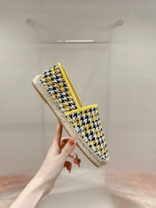 GG ESPADRILLE LOAFER LEMON AND BLACK CANVAS