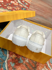 RUNWAY SEQUIN CASUAL SHOES IN WHITE CALFSKIN