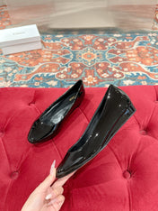 CHLOE 26S BALLET FLATS IN BLACK PATENT CALFSKIN