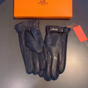 GLOVES IN BLACK DEERSKIN WITH LAMB FUR LINING 465015