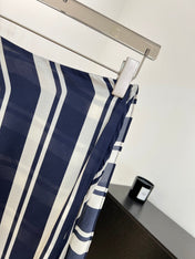 RALPH LAUREN 26S STRIPED SILK MIDI SKIRT 353