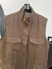 LORO PIANA 26S SLEEVELESS STAND-COLLAR VEST 898