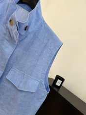 LORO PIANA 26S SLEEVELESS STAND-COLLAR VEST 897