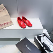 CHANEL 26S LOAFER FLATS IN DARK RED PATENT LAMBSKIN