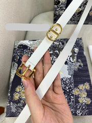 DIOR 25S BELT 15 MM IN WHITE CALFSKIN 559725